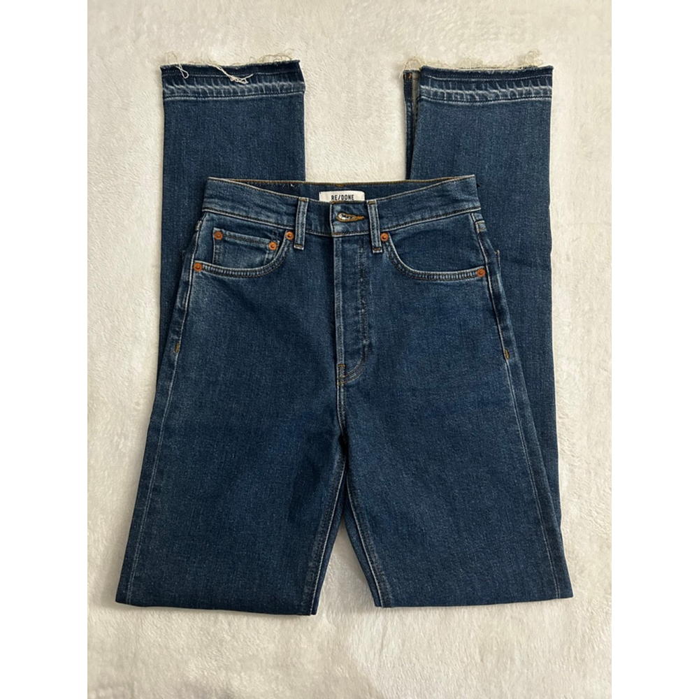 NWT RE/DONE High-Rise Skinny Boot Western Rinse, Size 26